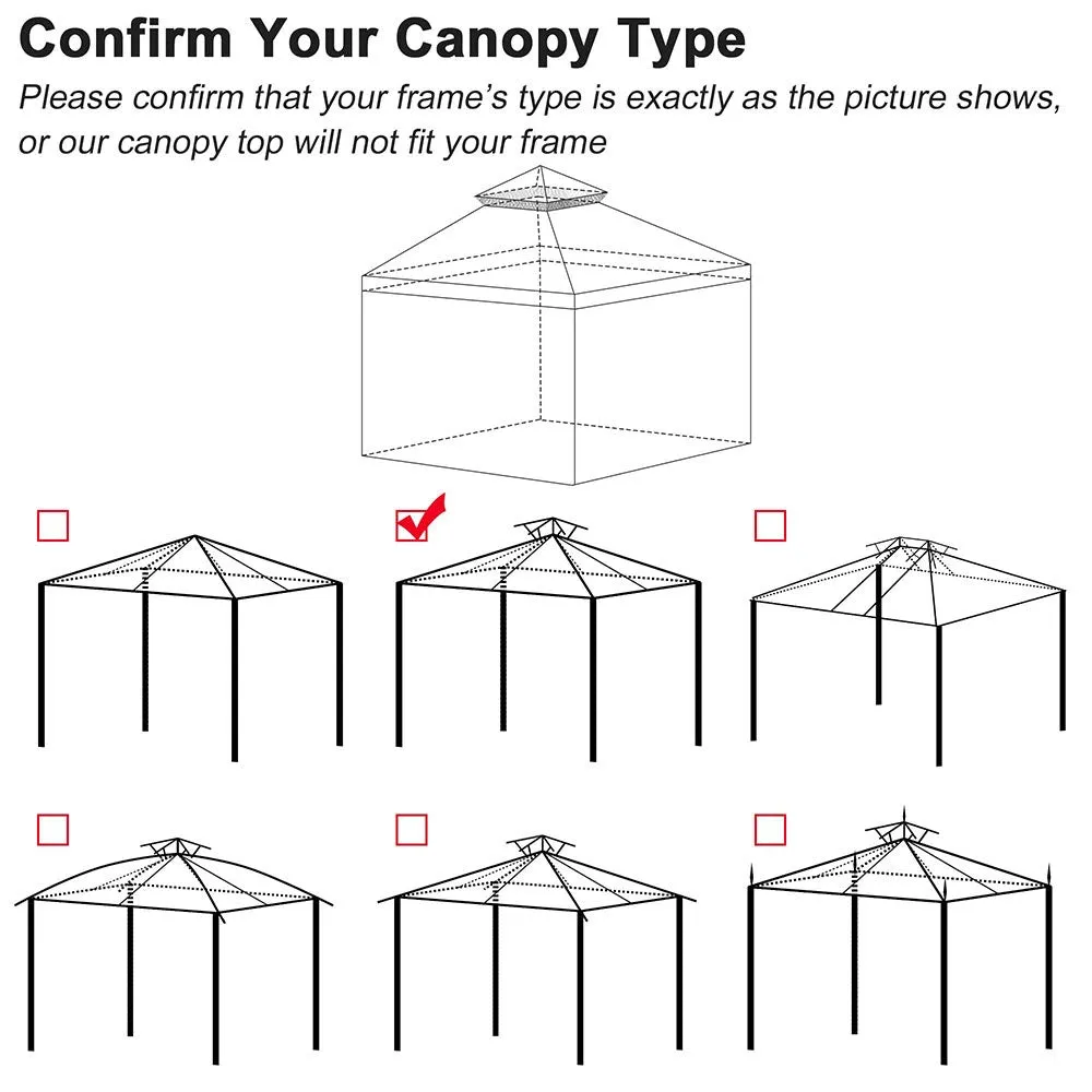 Yescom 10' x 10' Ivory Canopy Replacement Top with Net