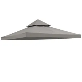 Yescom 8' x 8' Gray Gazebo Canopy Replacement Top 2-Tier